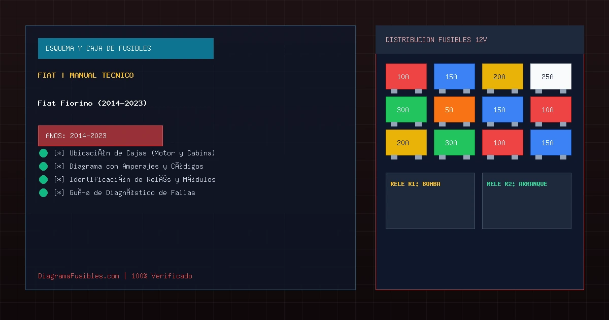 Diagrama de fusibles Fiat Fiorino (2014-2023)