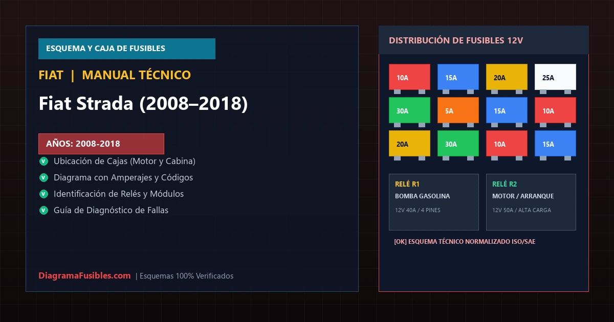 Diagrama de fusibles Fiat Strada (2008–2018)