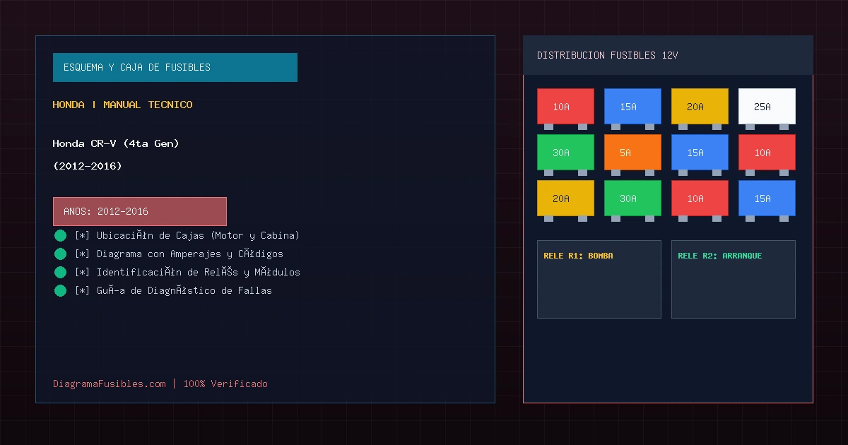 Diagrama de fusibles Honda CR-V (4ta Gen) (2012-2016)