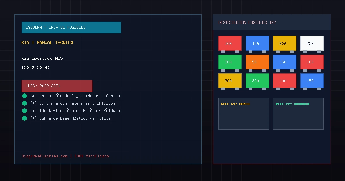 Diagrama de fusibles Kia Sportage NQ5 (2022-2024)