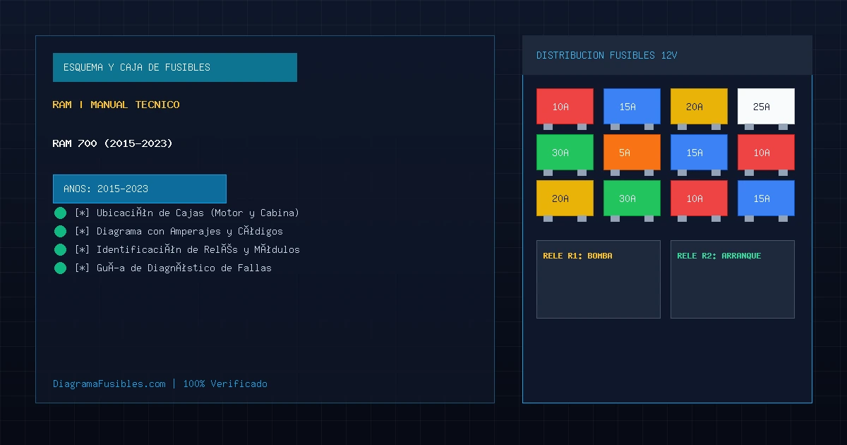 Diagrama de fusibles RAM 700 (2015-2023)